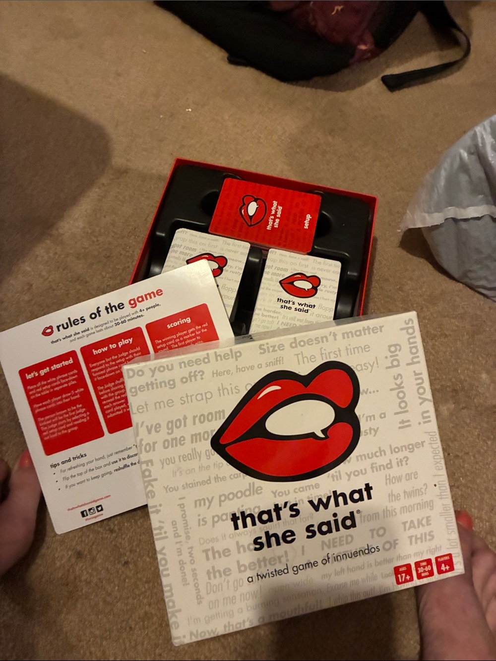 Party Game - White & Red Adult Card Game “that’s what she said” brand new!!